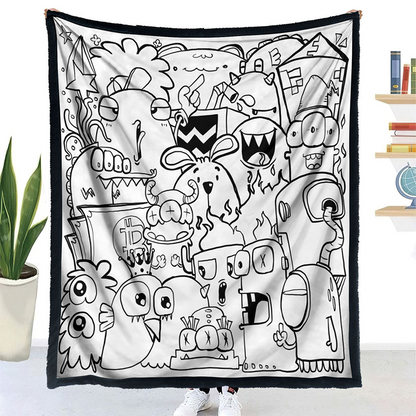 🎨DIY Coloring Blanket with 24 Vibrant Markers ✨Reusable Creative Painting Blanket For Kids