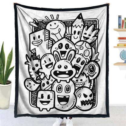 🎨DIY Coloring Blanket with 24 Vibrant Markers ✨Reusable Creative Painting Blanket For Kids