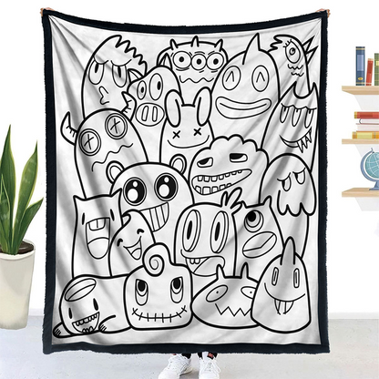 🎨DIY Coloring Blanket with 24 Vibrant Markers ✨Reusable Creative Painting Blanket For Kids