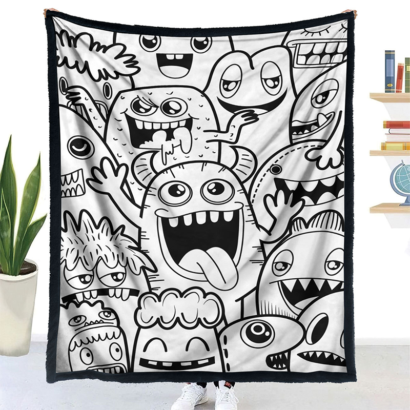 🎨DIY Coloring Blanket with 24 Vibrant Markers ✨Reusable Creative Painting Blanket For Kids