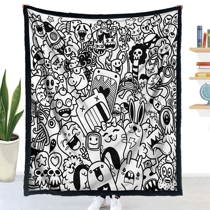🎨DIY Coloring Blanket with 24 Vibrant Markers ✨Reusable Creative Painting Blanket For Kids
