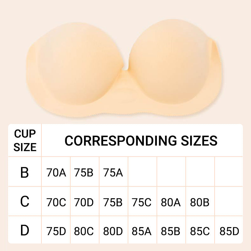 Women Invisible Strapless Bra with Inflatable Cup