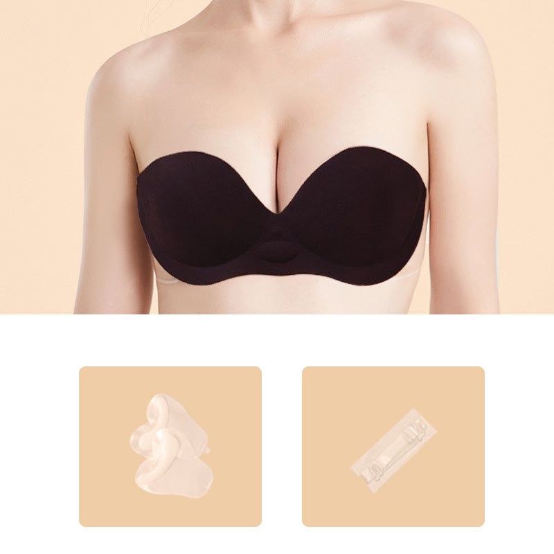 Women Invisible Strapless Bra with Inflatable Cup
