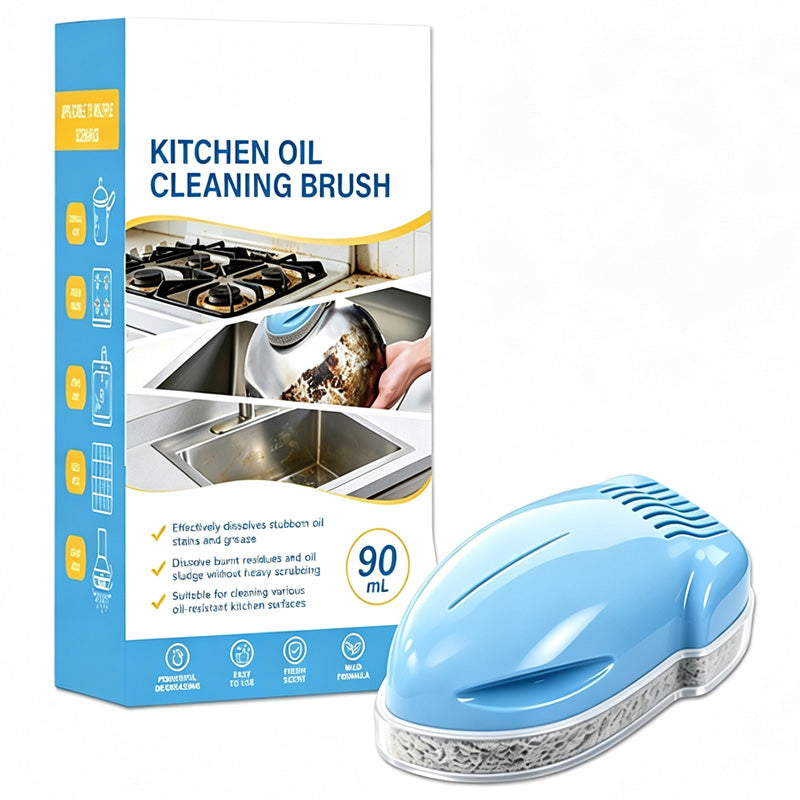 🧽50% OFF NOW ! 🧼Kitchen Oil Cleaning Brush with Built-in Soap Dispenser – Non-Slip Deep Clean Scrub Brush for Stove Dish Pot Household Kitchen Use