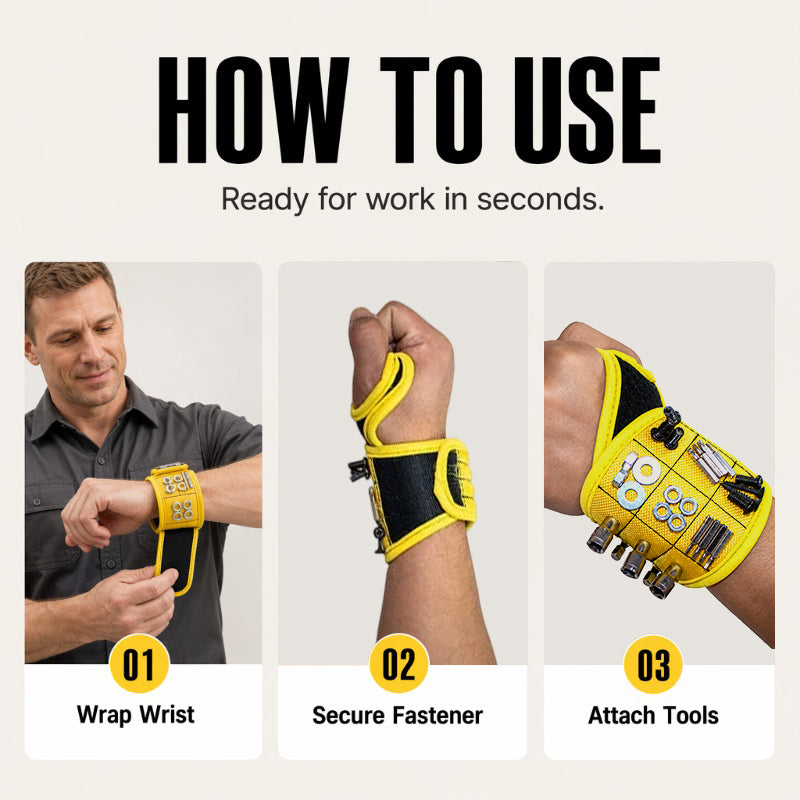 🧲Magnetic Wristband for Holding Screws ✨Hands‑Free Tool Wrist Holder For Repair Work