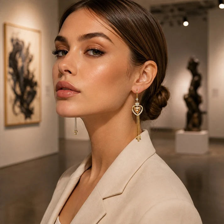 📢📢50% OFF !! ⏰ 2026 Sale — Over 29,500 Sold!💖 Statement Heart Tassel Earrings