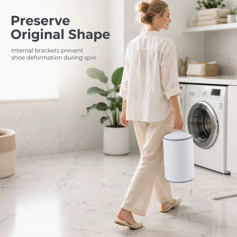 Sac de lavage en filet à double épaisseur pour chaussures, pour lave-linge