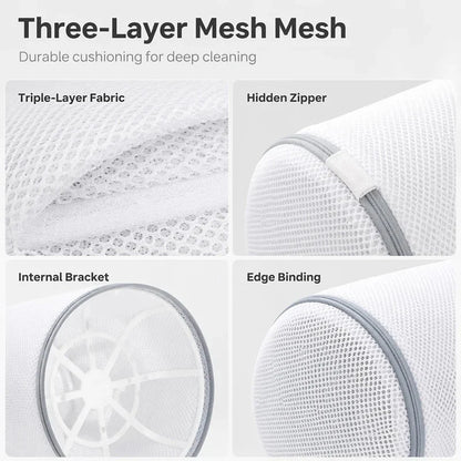 Sac de lavage en filet à double épaisseur pour chaussures, pour lave-linge