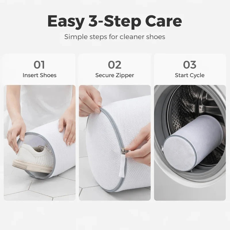 Sac de lavage en filet à double épaisseur pour chaussures, pour lave-linge