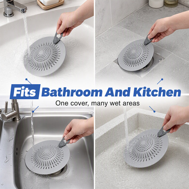 Silicone Floor Drain Cover Hair Catcher for Bathroom & Kitchen