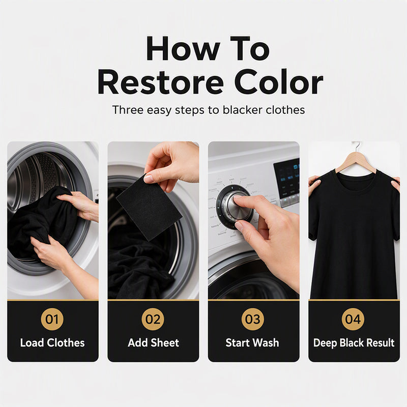 Black Color Restoring Laundry Sheets