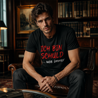 Funny German Slogan Men's Black T-Shirt Casual Short Sleeve Crew Neck Top