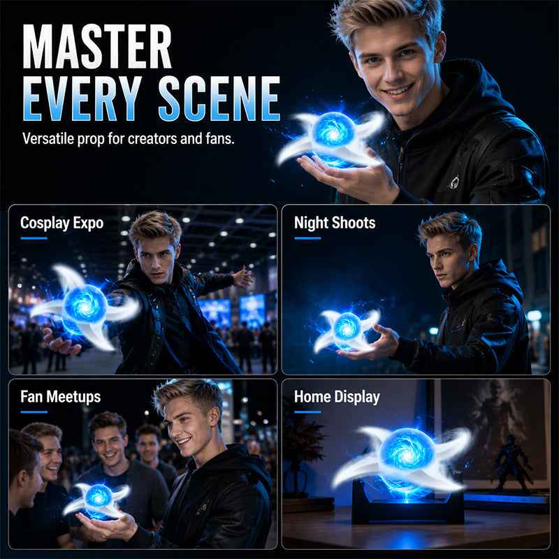 🌀 50% OFF NOW! 🌟 Glowing Cosplay Prop Shuriken – Spinning action, vibrant glow & lightweight – Perfect for cosplay, parties & collections ✨
