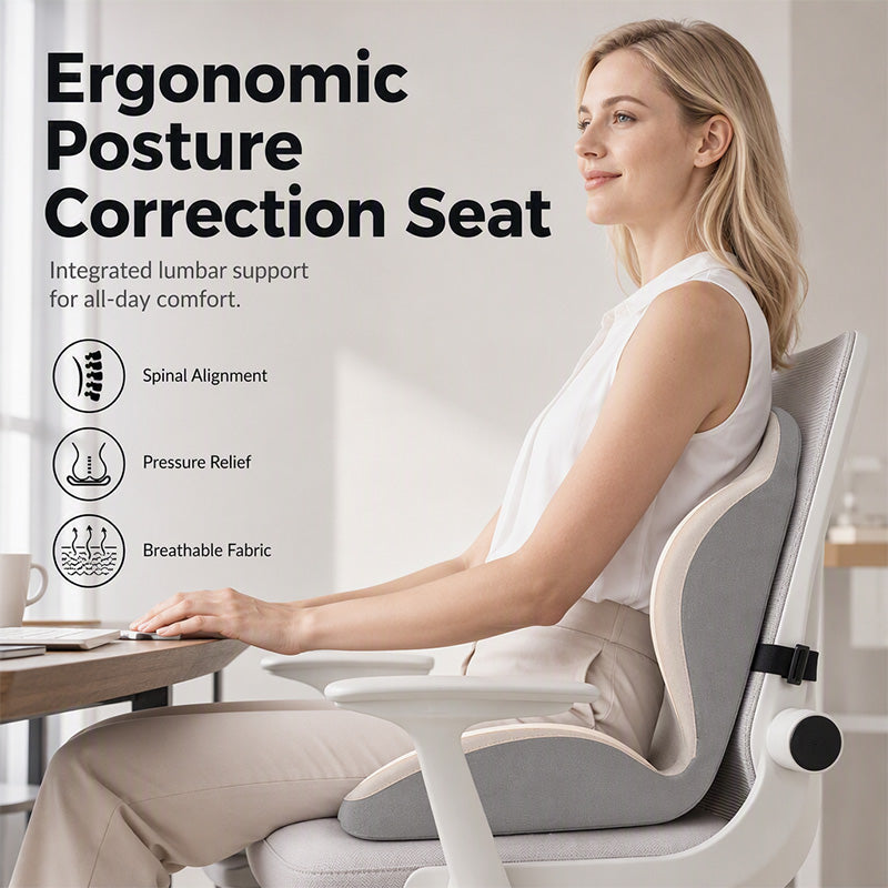 🪑Ergonomic Memory Foam Seat Cushion with Back Support – Stay Comfortable All Day, Perfect for Office, Car & Home ✨
