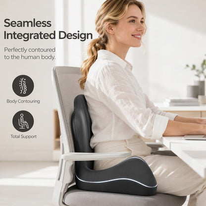 🪑Ergonomic Memory Foam Seat Cushion with Back Support – Stay Comfortable All Day, Perfect for Office, Car & Home ✨