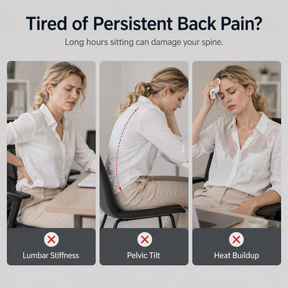 🪑Ergonomic Memory Foam Seat Cushion with Back Support – Stay Comfortable All Day, Perfect for Office, Car & Home ✨