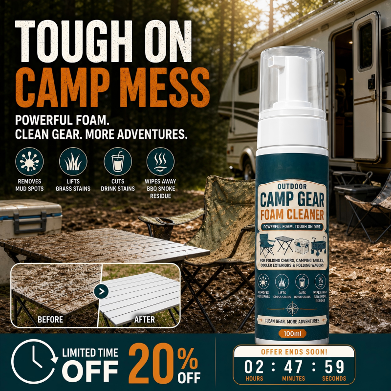 Outdoor Camp Gear Foam Cleaner with Cleaning Towel