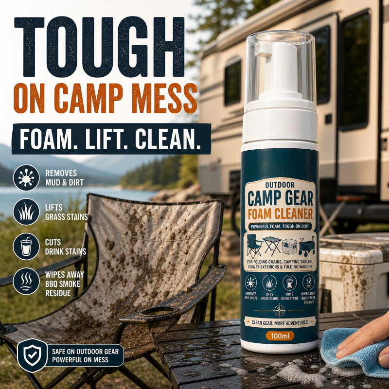 Outdoor Camp Gear Foam Cleaner with Cleaning Towel