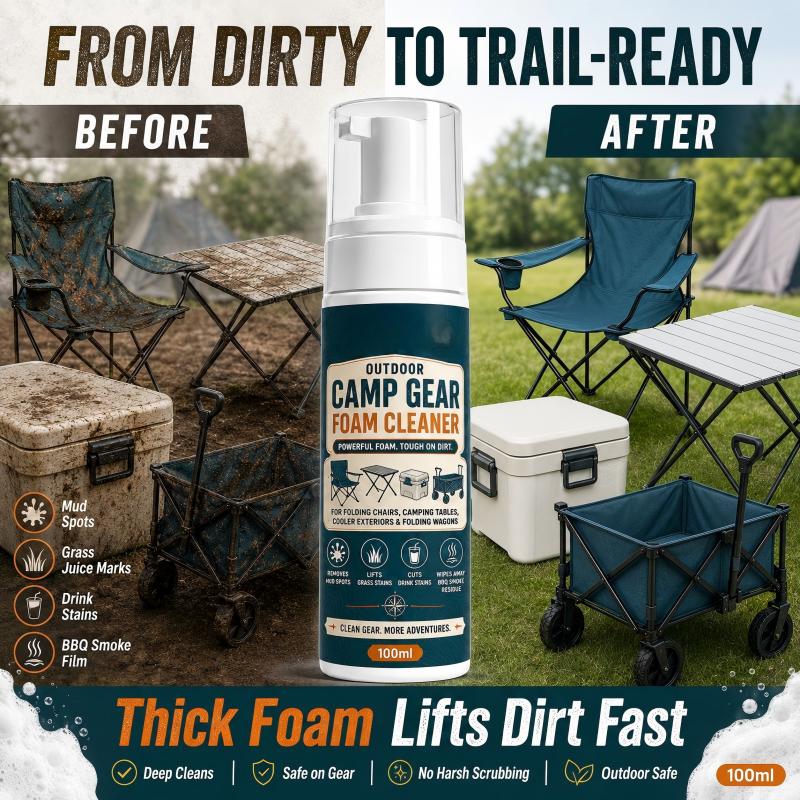 Outdoor Camp Gear Foam Cleaner with Cleaning Towel