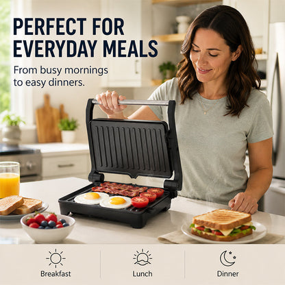 🔥Electric Sandwich Press and Panini Maker with 180-Degree Flat Grill