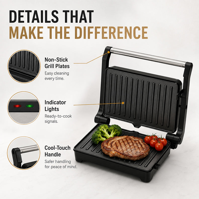 🔥Electric Sandwich Press and Panini Maker with 180-Degree Flat Grill