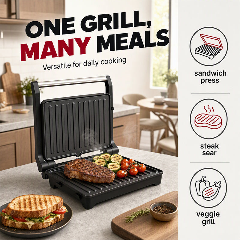 🔥Electric Sandwich Press and Panini Maker with 180-Degree Flat Grill