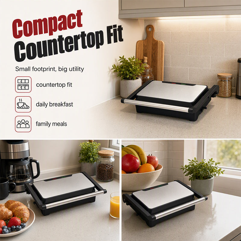 🔥Electric Sandwich Press and Panini Maker with 180-Degree Flat Grill