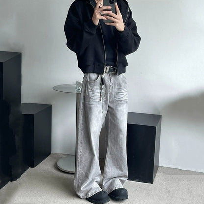 Women’s Stylish Wide-Leg Baggy Jeans with Pockets
