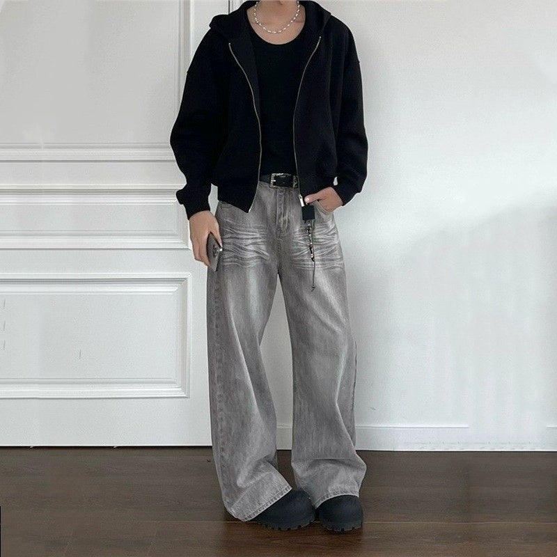 Women’s Stylish Wide-Leg Baggy Jeans with Pockets