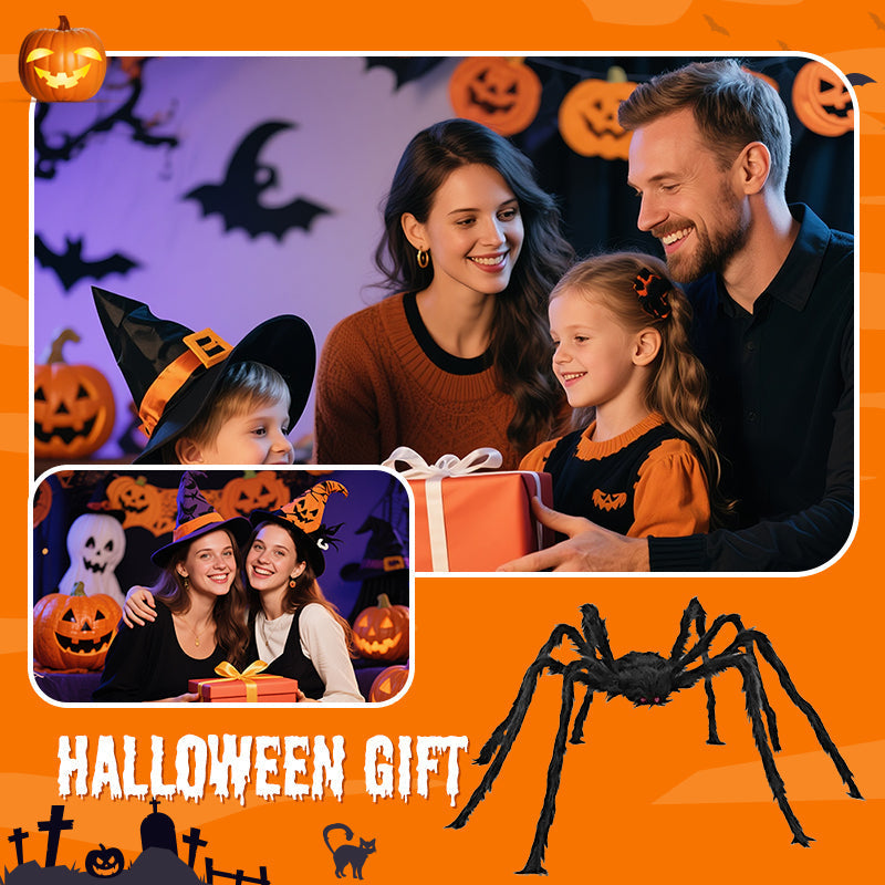 🎃Giant Halloween Spider Web Lights & Hairy Spider Decor – Choose 5m LED Web, 150cm Spider or Complete Set