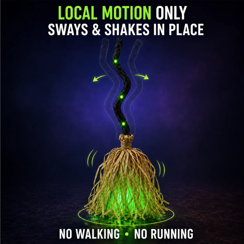 🧹Animated Witch Broom Halloween Decoration with Lights and Sound🧙