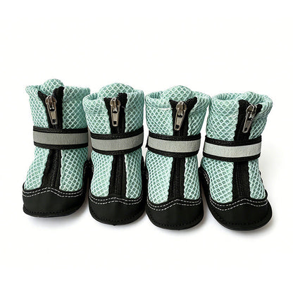 Breathable Mesh Dog Shoes with Reflective Details