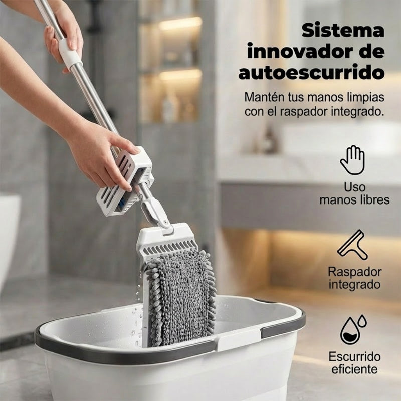 360° Hands-Free Rotating Flat Mop