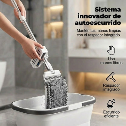 360° Hands-Free Rotating Flat Mop