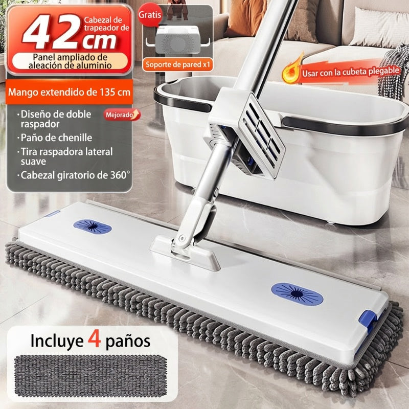360° Hands-Free Rotating Flat Mop