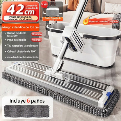 360° Hands-Free Rotating Flat Mop