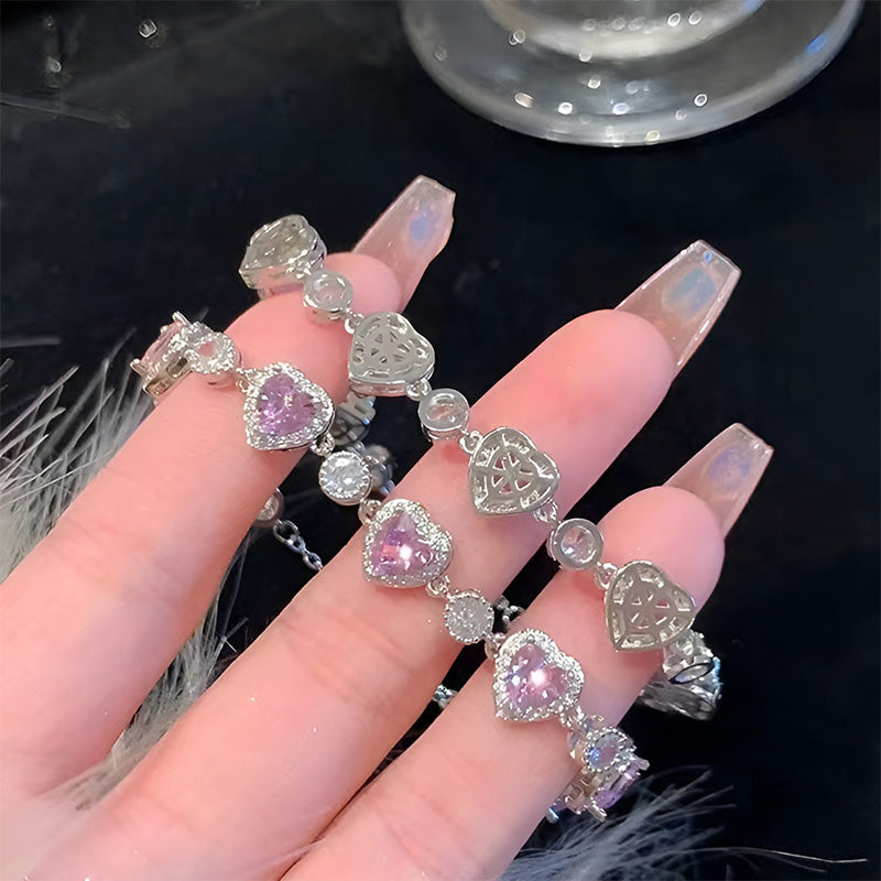 [Exquisite gift for her]Sparkling Crystal Heart Bracelet