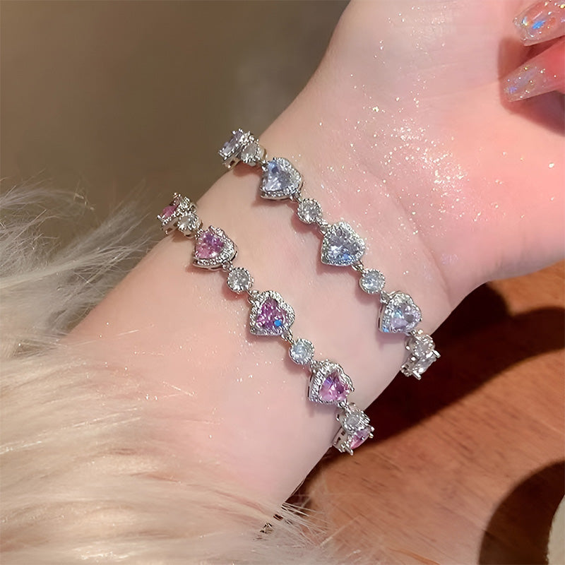 [Exquisite gift for her]Sparkling Crystal Heart Bracelet