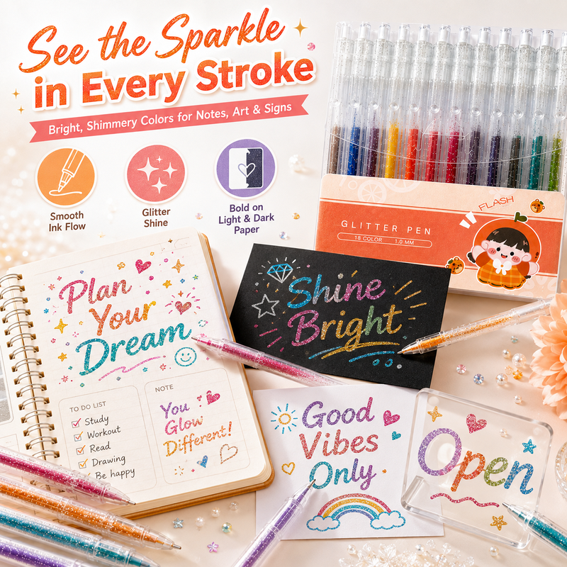 ⏳Time-Limited Special⏰Quick-Drying Sparkle Pen Set for Cards, Planners and Scrapbooks