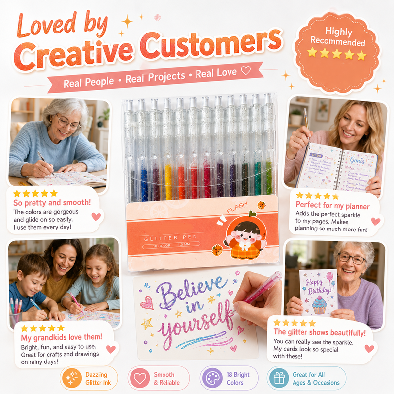 ⏳Time-Limited Special⏰Quick-Drying Sparkle Pen Set for Cards, Planners and Scrapbooks