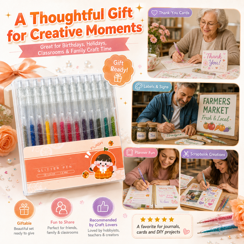 ⏳Time-Limited Special⏰Quick-Drying Sparkle Pen Set for Cards, Planners and Scrapbooks