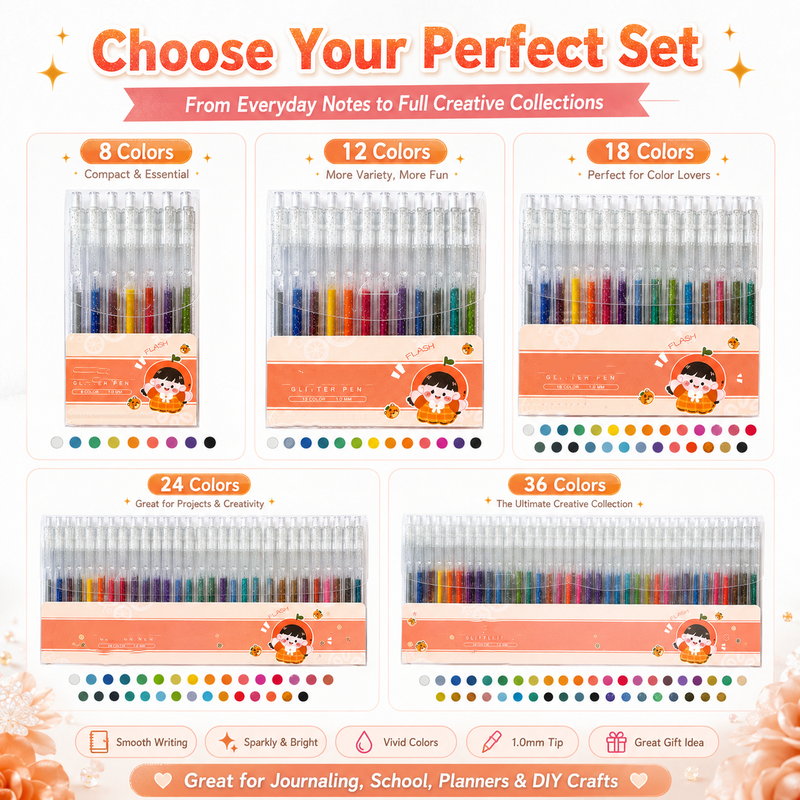 ⏳Time-Limited Special⏰Quick-Drying Sparkle Pen Set for Cards, Planners and Scrapbooks