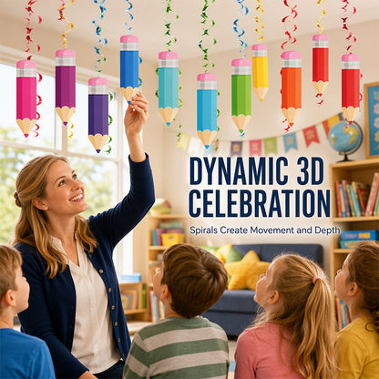 Colorful Pencil Hanging Swirl Party Decorations