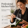 🥕Multi‑Functional Stainless Steel Peeler and Scallion Shredder – Dual‑Design Kitchen Prep Tool, Solid Wood Handle Vegetable Fruit Peeler for Home Cooking Meal Prep