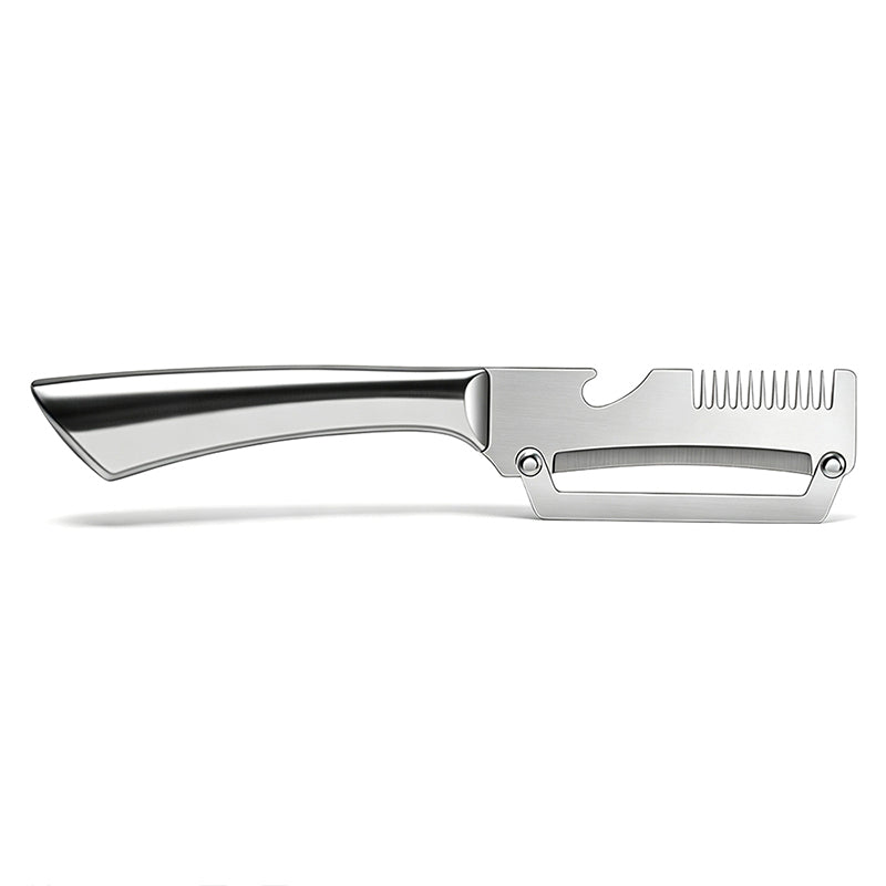 🥕Multi‑Functional Stainless Steel Peeler and Scallion Shredder – Dual‑Design Kitchen Prep Tool, Solid Wood Handle Vegetable Fruit Peeler for Home Cooking Meal Prep