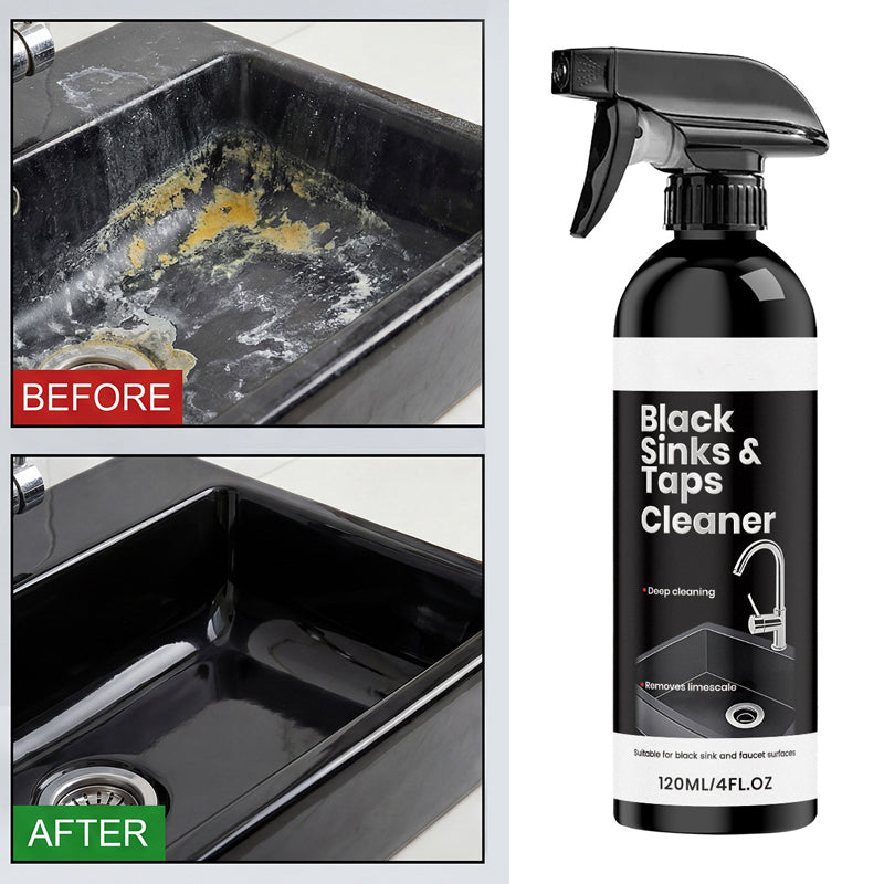 🚿50% OFF NOW! Limescale Cleaner Spray for Black Sinks & Taps, Stubborn Water‑Stain Remover Spray, No‑Scrub Bathroom Fixture Cleaner for Faucets, Sinks & Shower Surfaces