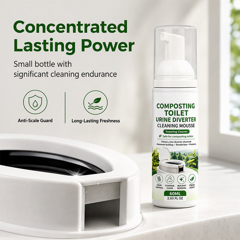 🚽50% OFF NOW! Foaming Toilet Cleaner Mousse, Eco‑Friendly Composting Toilet Foam Cleaner, Odor Neutralizing Mousse for Mineral Buildup & Urine Diverter Deep Cleaning