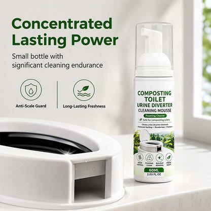 🚽50% OFF NOW! Foaming Toilet Cleaner Mousse, Eco‑Friendly Composting Toilet Foam Cleaner, Odor Neutralizing Mousse for Mineral Buildup & Urine Diverter Deep Cleaning