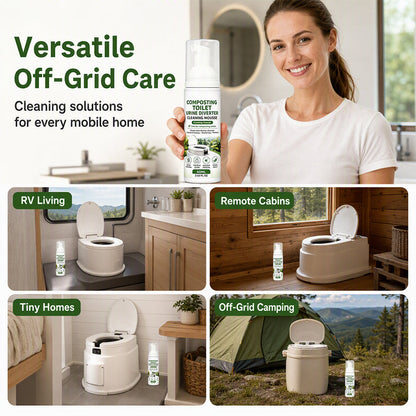 🚽50% OFF NOW! Foaming Toilet Cleaner Mousse, Eco‑Friendly Composting Toilet Foam Cleaner, Odor Neutralizing Mousse for Mineral Buildup & Urine Diverter Deep Cleaning