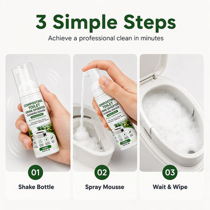 🚽50% OFF NOW! Foaming Toilet Cleaner Mousse, Eco‑Friendly Composting Toilet Foam Cleaner, Odor Neutralizing Mousse for Mineral Buildup & Urine Diverter Deep Cleaning